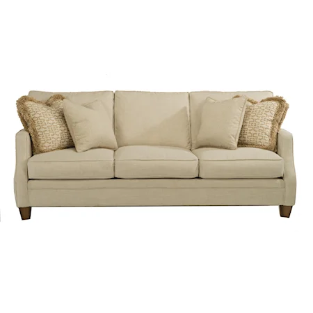 Transitional Sofa with Scalloped Arms